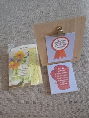 Birthday Card Set Of 6.  Desk Stand With Quotes